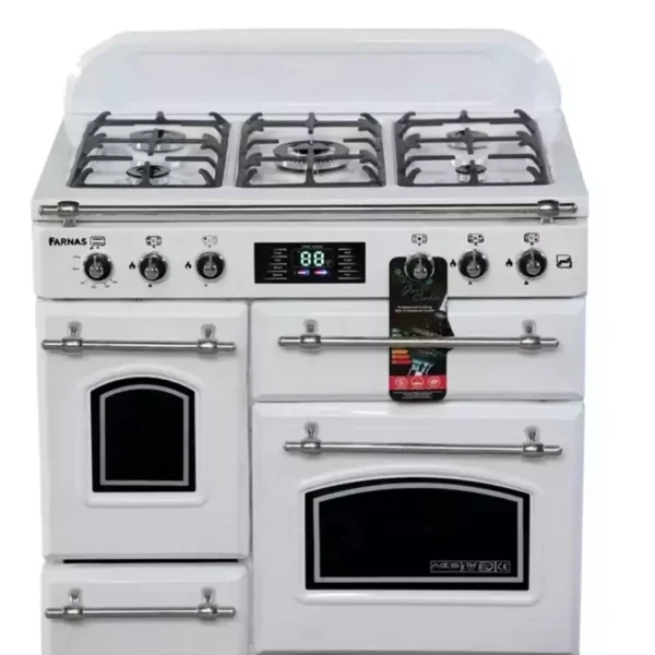 اجاق گاز کابینتی طرح فر 5 شعله فارناس سفید